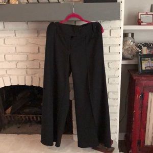 Wide leg black slacks with wide waist band